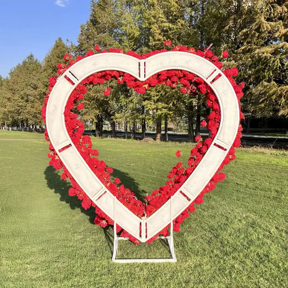Ybliouke Heart Fleed Floral Arch Set Proposition de mariage décor de fête de mariage