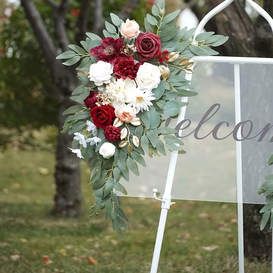 Signe senior fleur rouge et blanc