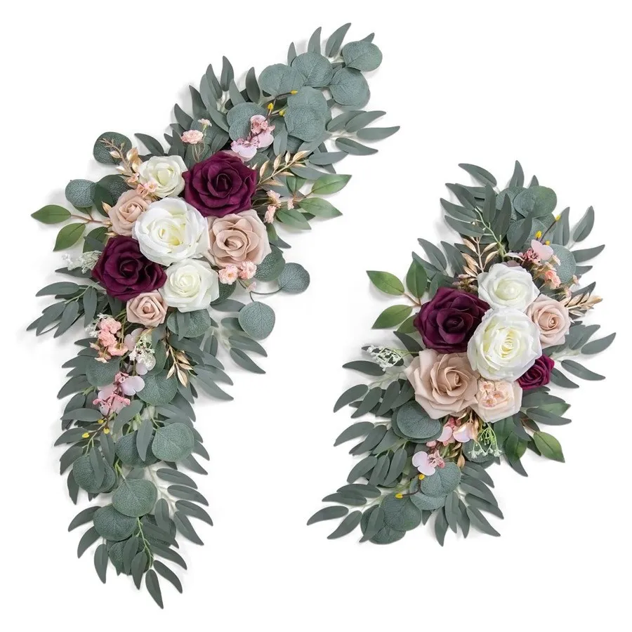 Signe senior fleur blanche et bourgogne