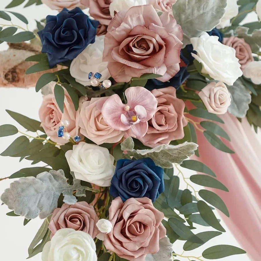 Rose et bleu foncé