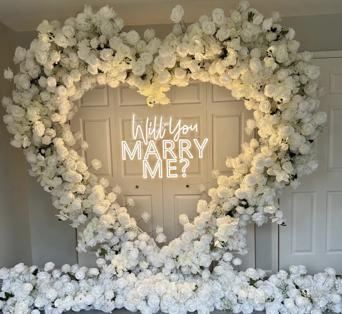 Ybliouke Heart Fleed Floral Arch Set Proposition de mariage décor de fête de mariage