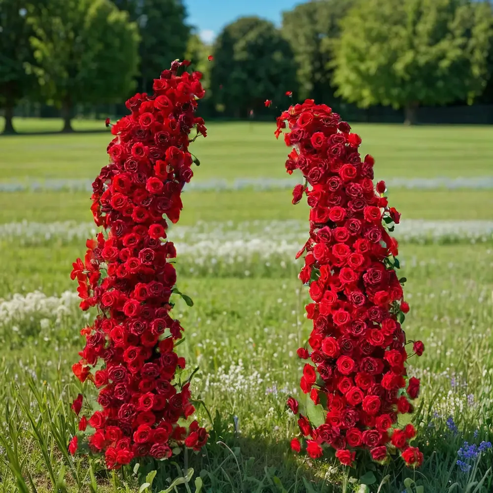 Piliers floraux de fleur pour décoration de fête, y compris le cadre