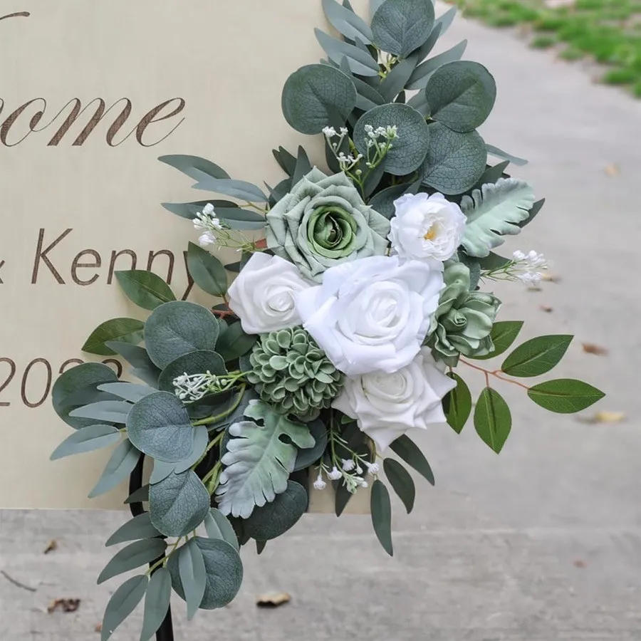 Signe senior fleur verte et blanc