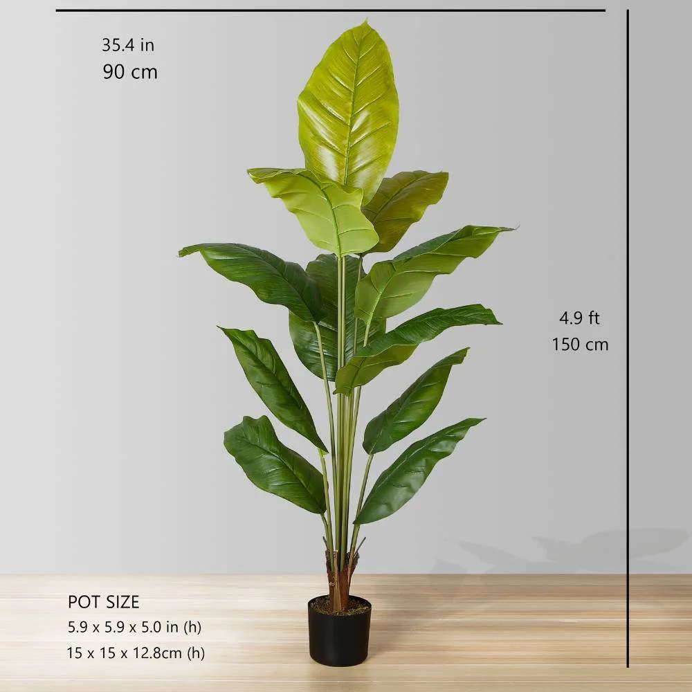 Plante en pot à feuilles spathiphiphyllum artificielles (plusieurs tailles)