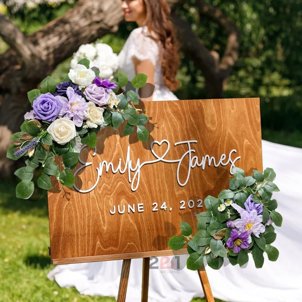 Signe fleur violette et vert