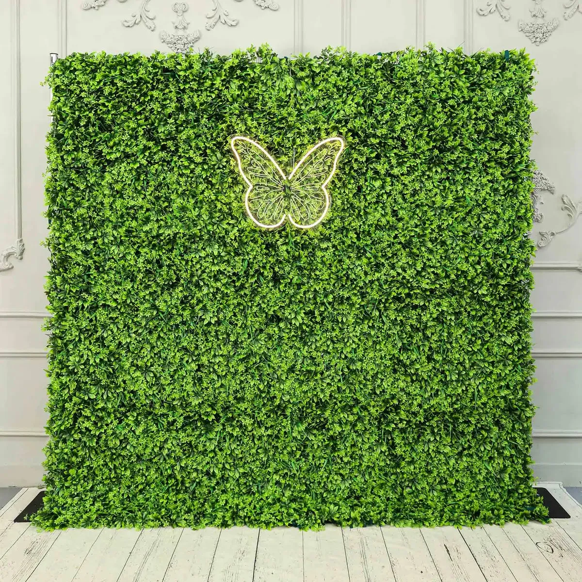 Mur de fleur en vert tissu artificiel roulant rideau en fond floral pour la fête