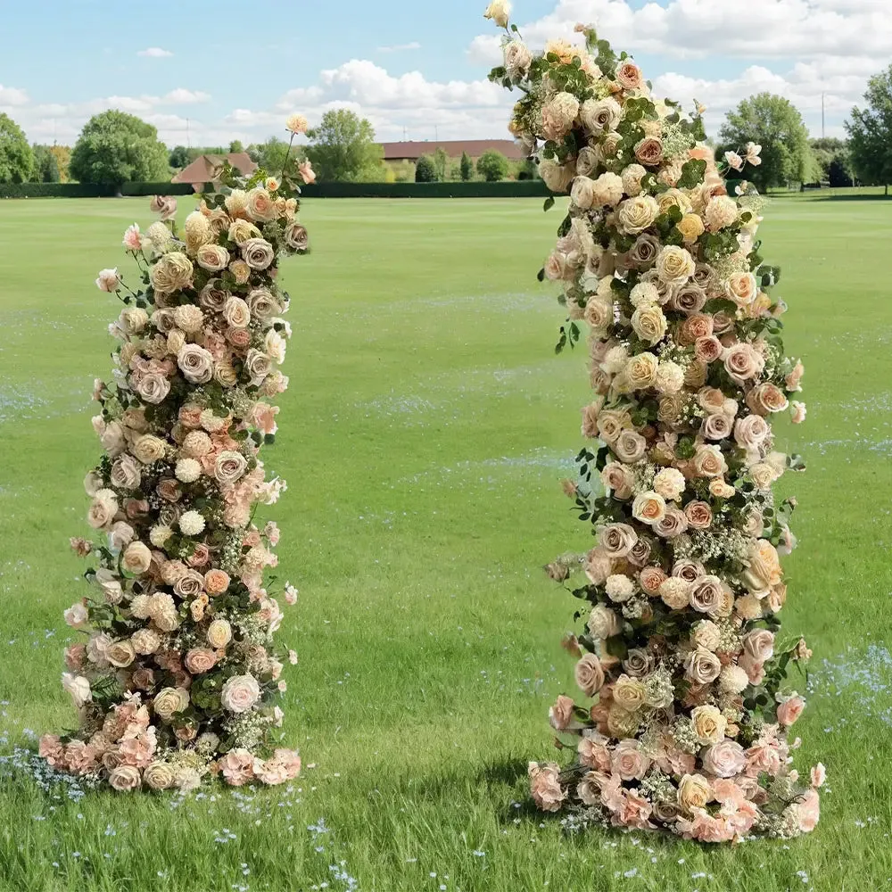 Piliers floraux de fleur pour décoration de fête, y compris le cadre