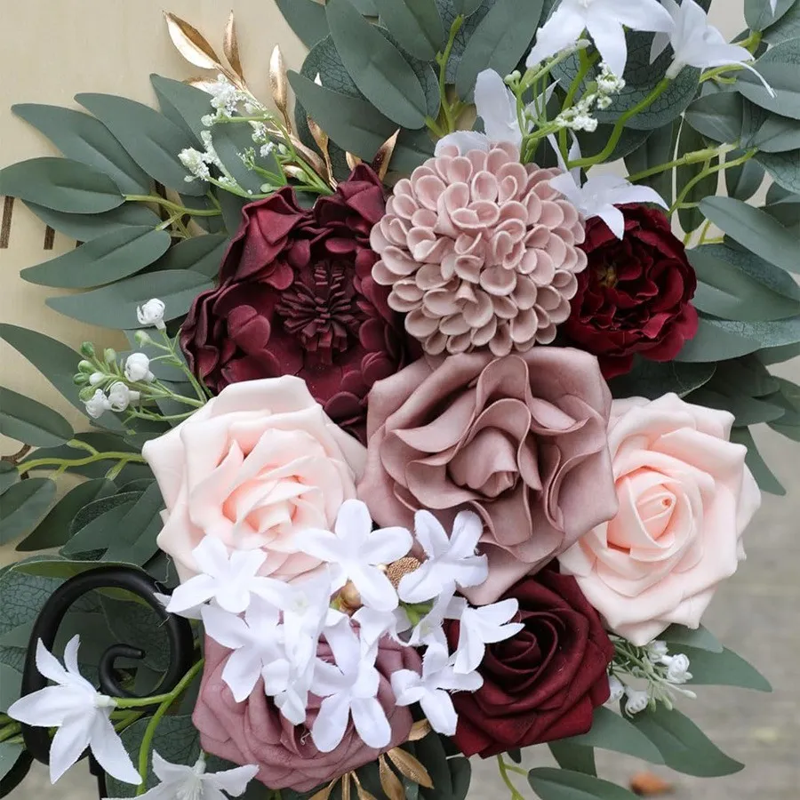 Signe senior fleur rose gris et bordeaux