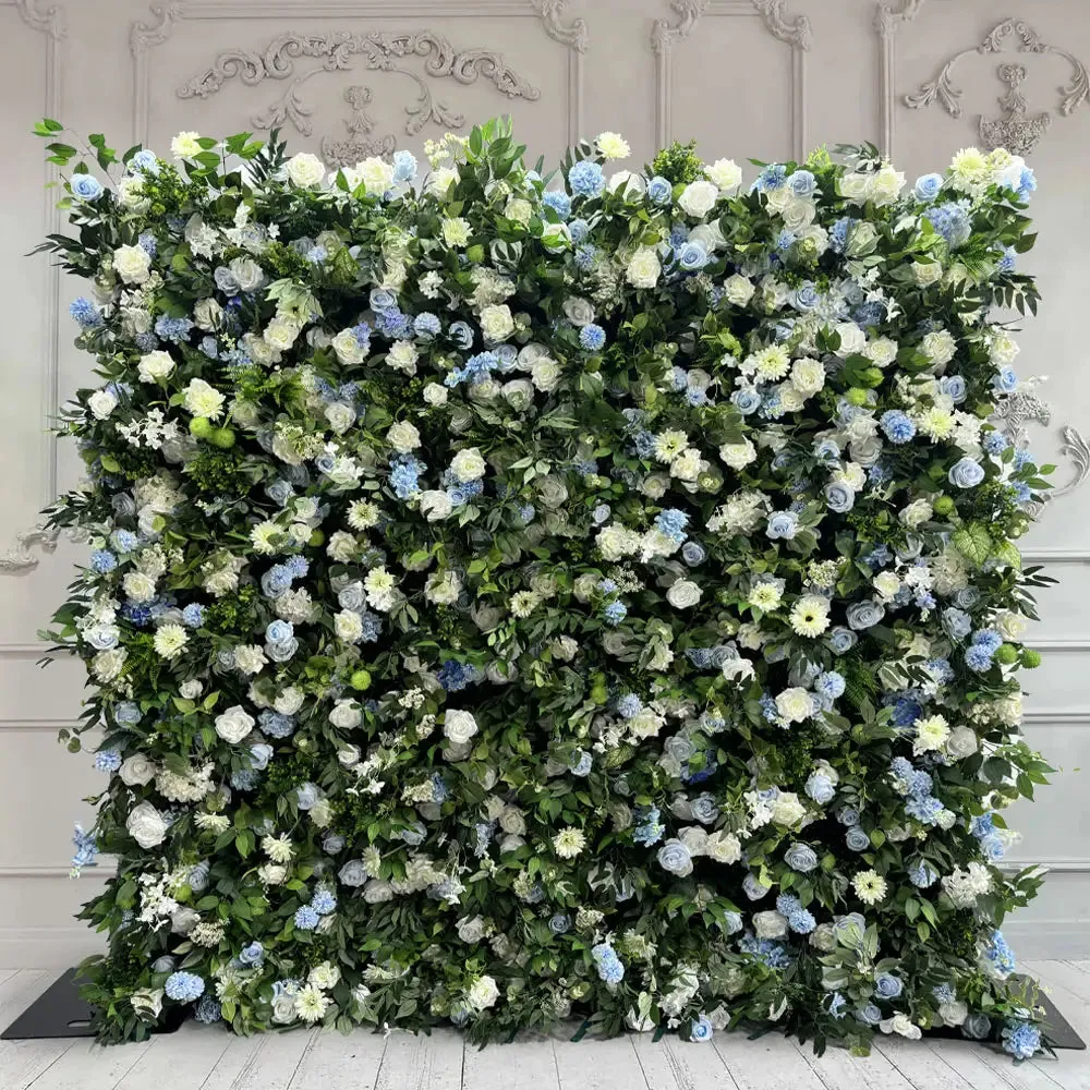 Mur de fleur en vert tissu artificiel roulant rideau en fond floral pour la fête