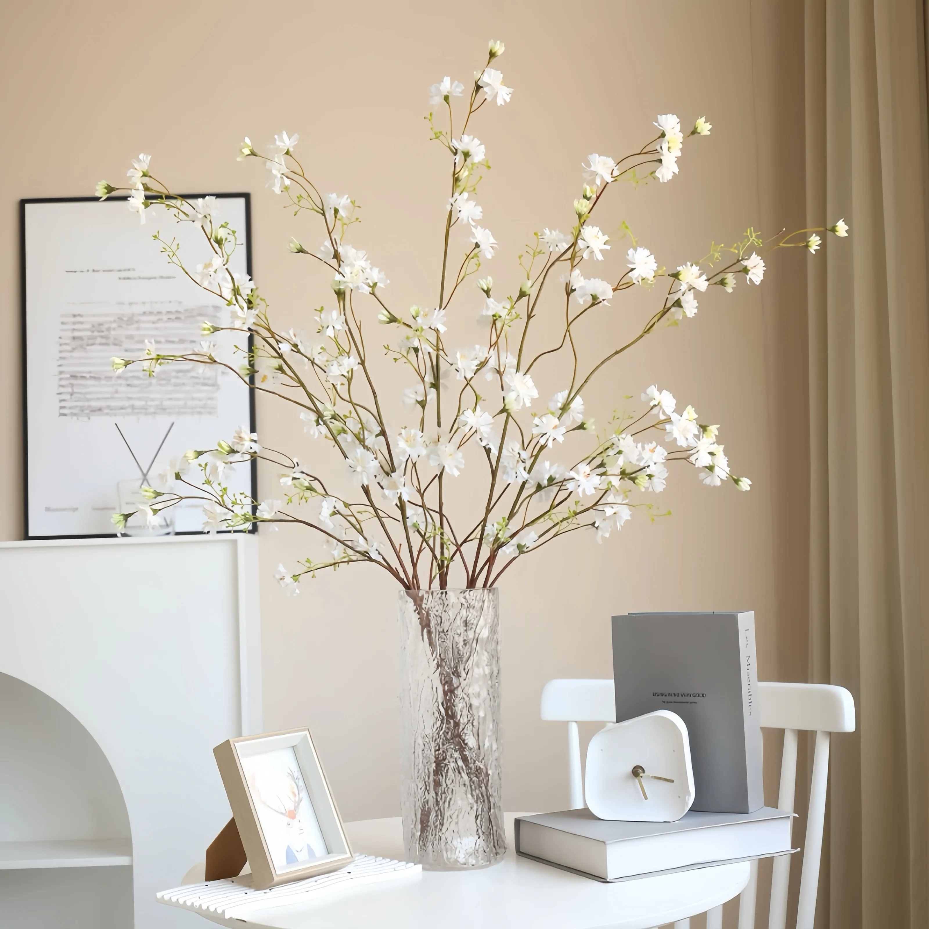 Branche artificielle de chrysanthème de saule