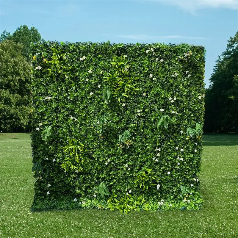 Mur de fleur en vert tissu artificiel roulant rideau en fond floral pour la fête