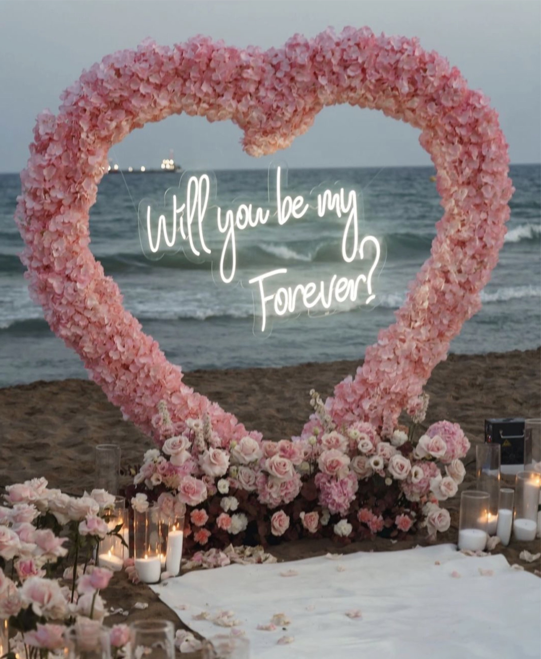 Ybliouke Heart Fleed Floral Arch Set Proposition de mariage décor de fête de mariage
