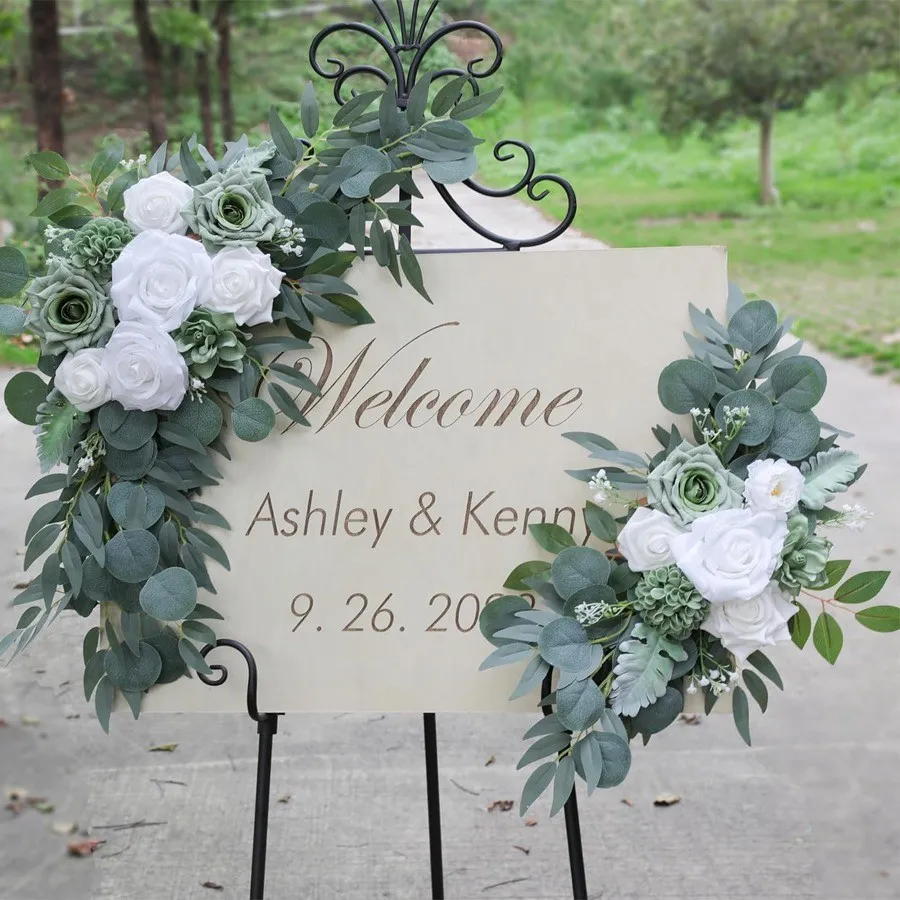 Signe senior fleur verte et blanc