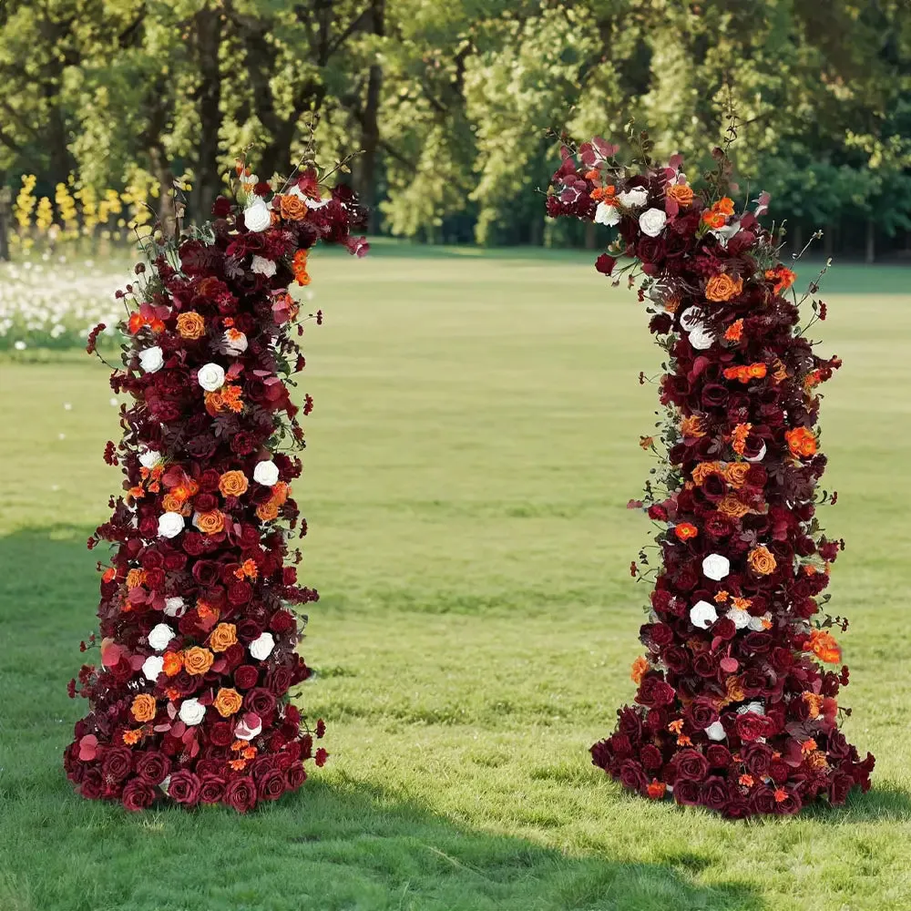 Piliers floraux de fleur pour décoration de fête, y compris le cadre