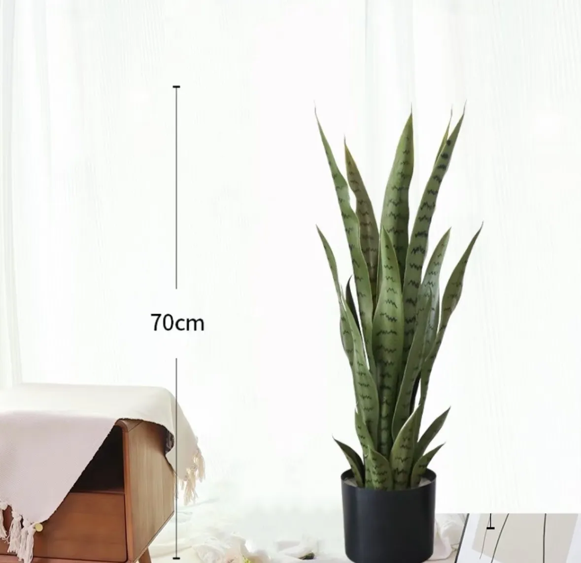 Snake artificiel Sansevieria Green Plante en pot