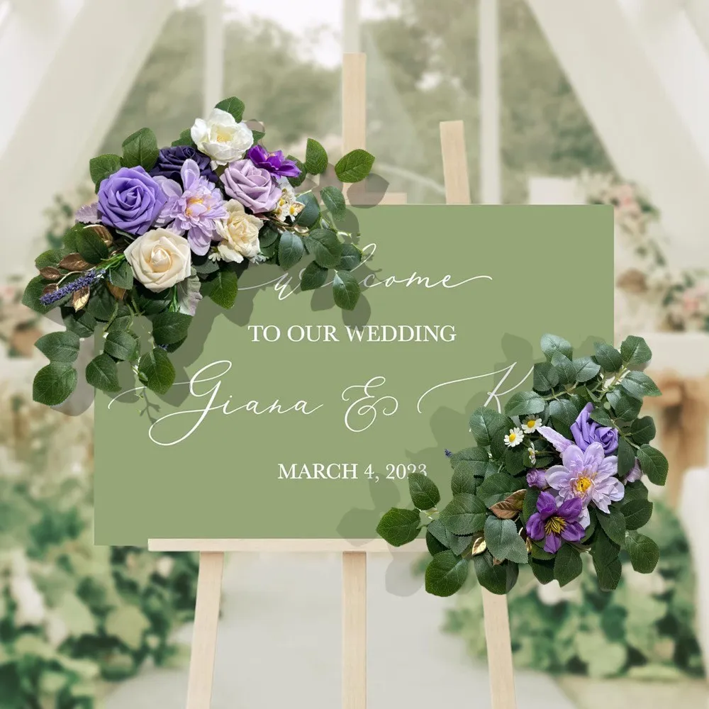 Signe fleur violette et vert