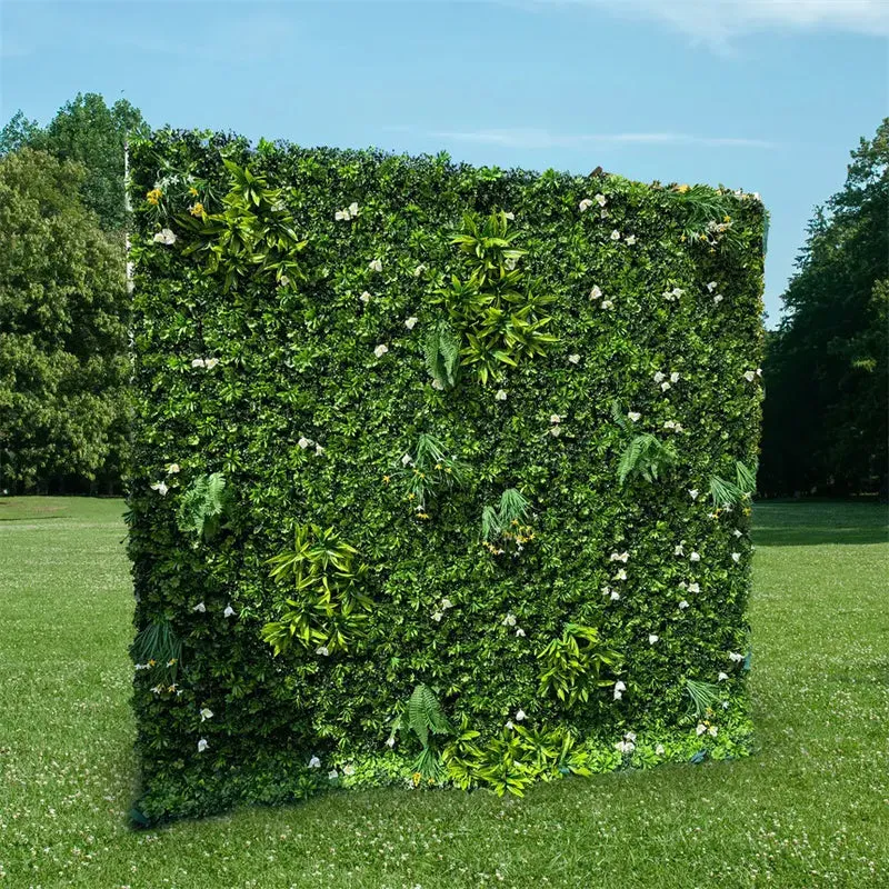 Mur de fleur en vert tissu artificiel roulant rideau en fond floral pour la fête