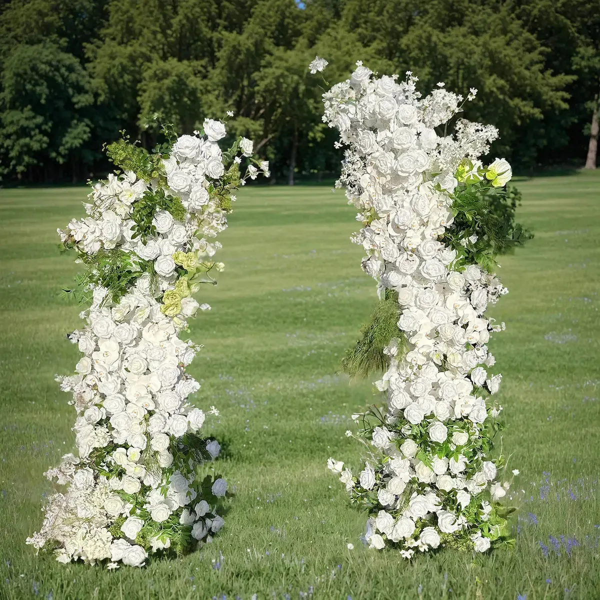 Piliers floraux de fleur pour décoration de fête, y compris le cadre