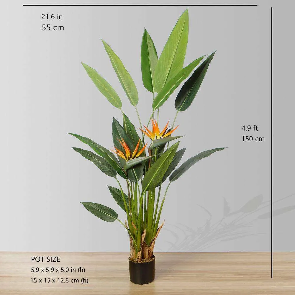 Amber Artificial Bird of Paradise Potted Plant (plusieurs tailles)