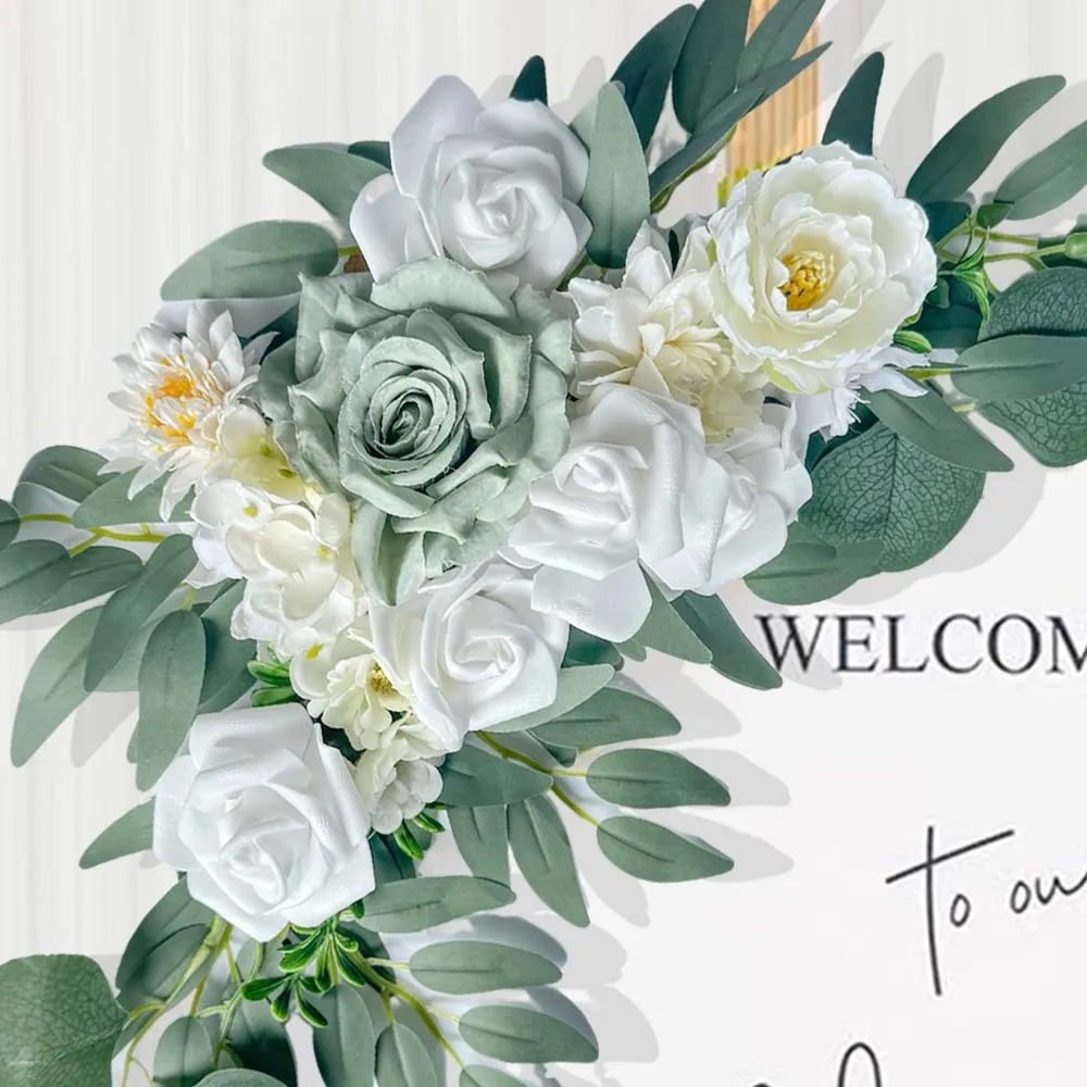 Signer la fleur verte et blanc
